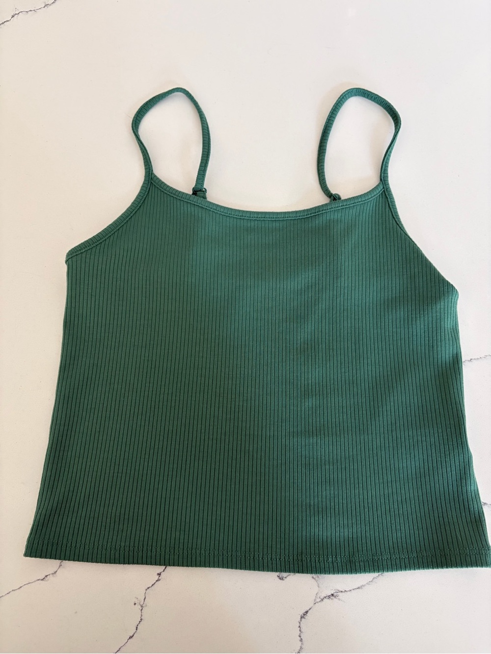 American Eagle Outfitters Dark Green Ribbed Spaghetti Strap Camisole